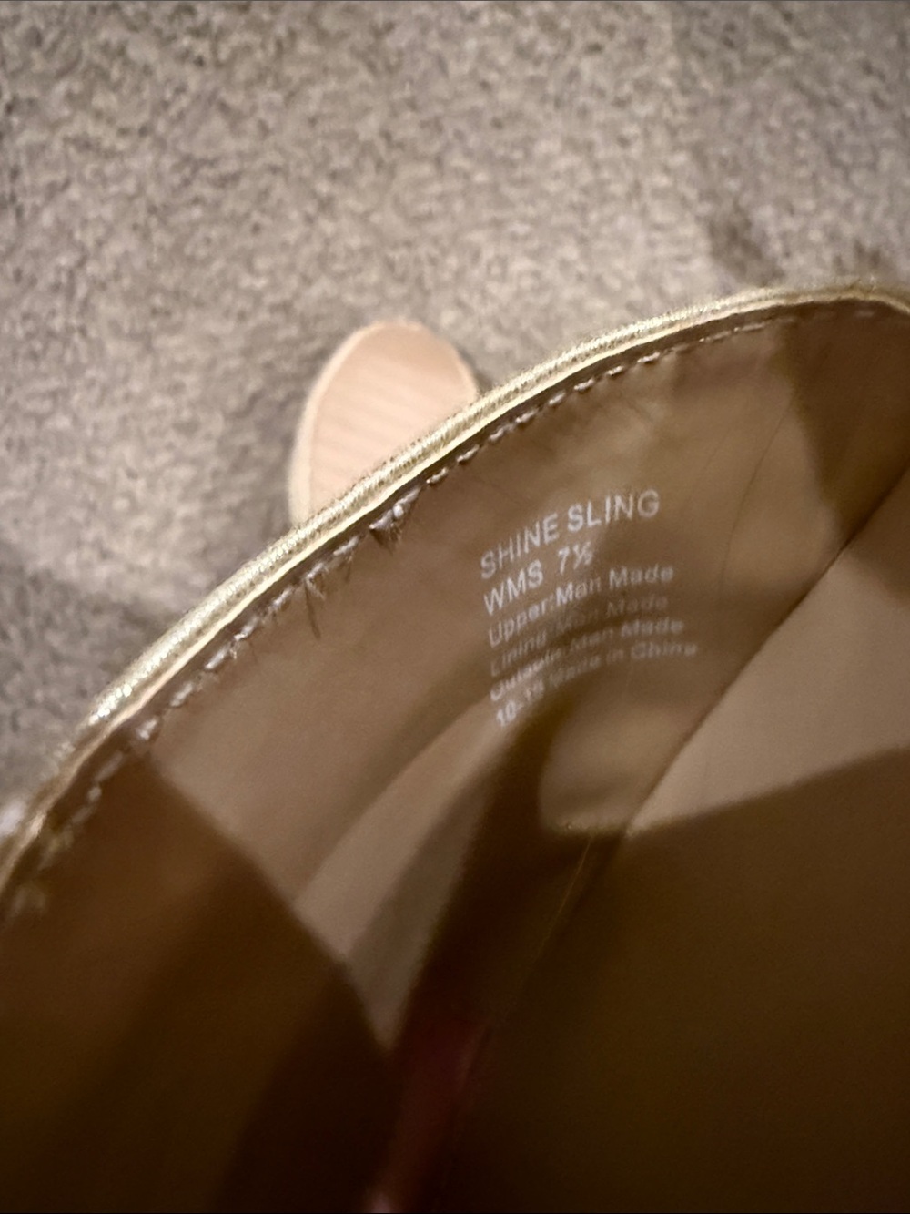 Kenneth Cole reaction gold shimmer slingback espadrilles SIZE 7.5 NWOT - Picture 6 of 6